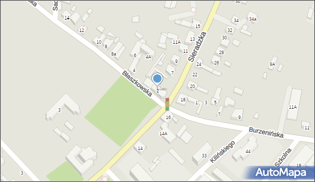 Złoczew, Błaszkowska, 2, mapa Złoczew