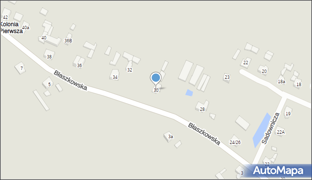 Złoczew, Błaszkowska, 30, mapa Złoczew