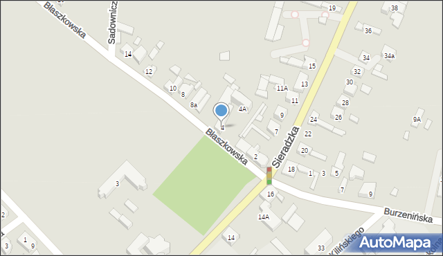 Złoczew, Błaszkowska, 4, mapa Złoczew