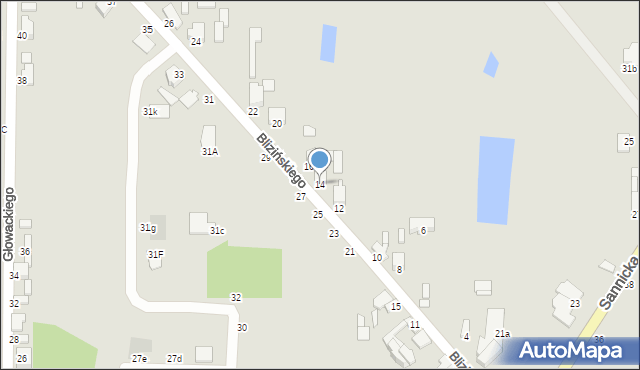 Żychlin, Blizińskiego Wacława, 14, mapa Żychlin