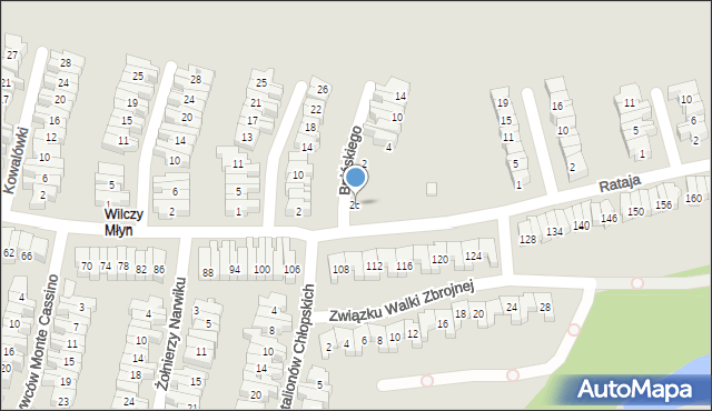 Poznań, Bnińskiego Adolfa, 2c, mapa Poznania