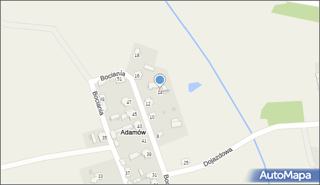 Adamów, Bociania, 14, mapa Adamów