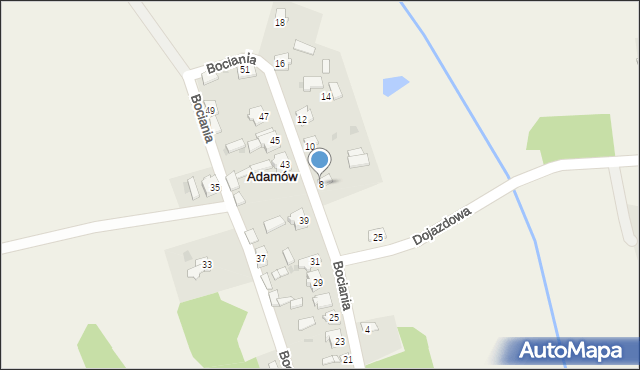 Adamów, Bociania, 8, mapa Adamów