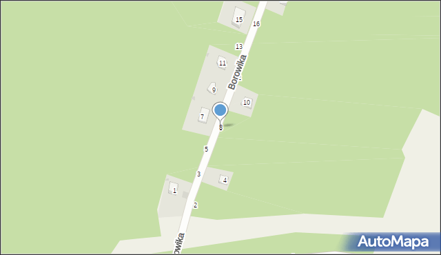Adamów, Borowika, 8, mapa Adamów