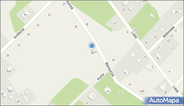 Adamowizna, Borsucza, 23, mapa Adamowizna