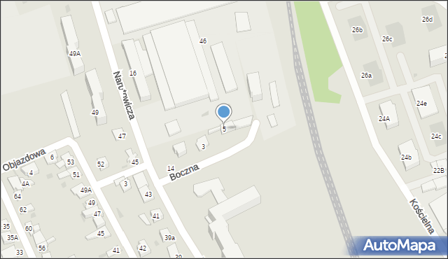 Aleksandrów Kujawski, Boczna, 5, mapa Aleksandrów Kujawski