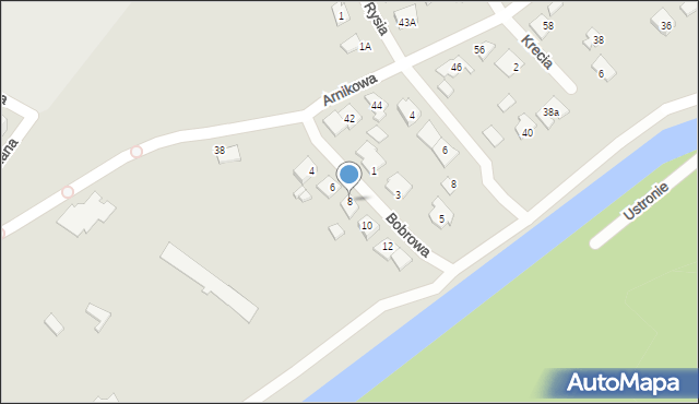 Augustów, Bobrowa, 8, mapa Augustów