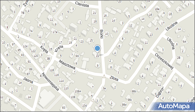 Augustów, Borki, 11, mapa Augustów