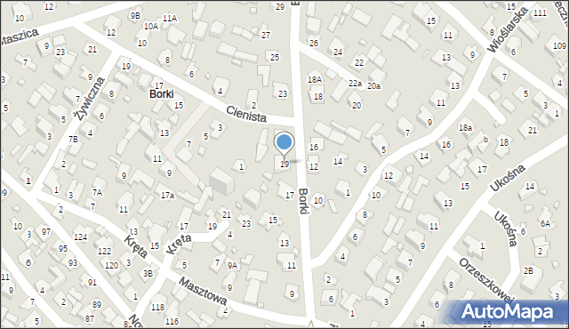 Augustów, Borki, 19, mapa Augustów
