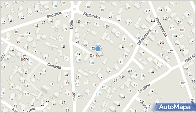 Augustów, Borki, 20a, mapa Augustów