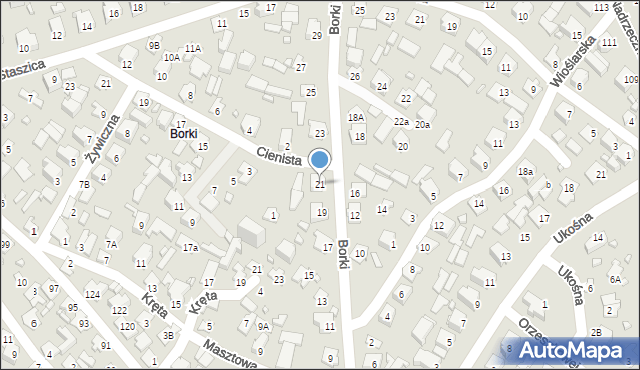 Augustów, Borki, 21, mapa Augustów