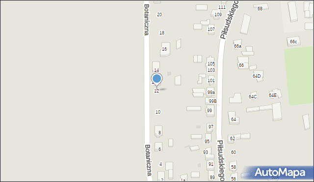 Babimost, Botaniczna, 12, mapa Babimost