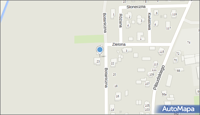 Babimost, Botaniczna, 25, mapa Babimost