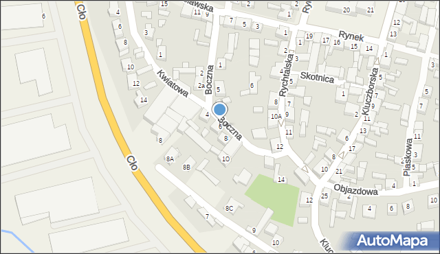 Baranów, Boczna, 6, mapa Baranów