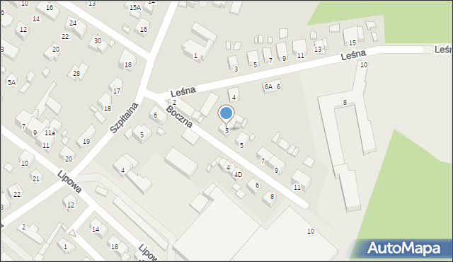 Barlinek, Boczna, 3, mapa Barlinek