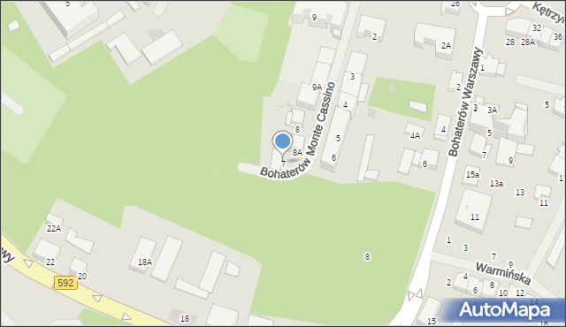 Bartoszyce, Bohaterów Monte Cassino, 7, mapa Bartoszyce