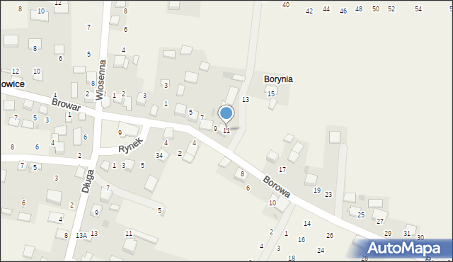 Będkowice, Borowa, 11, mapa Będkowice