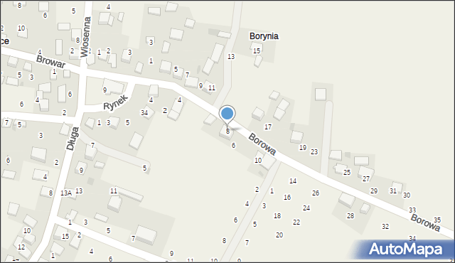 Będkowice, Borowa, 8, mapa Będkowice