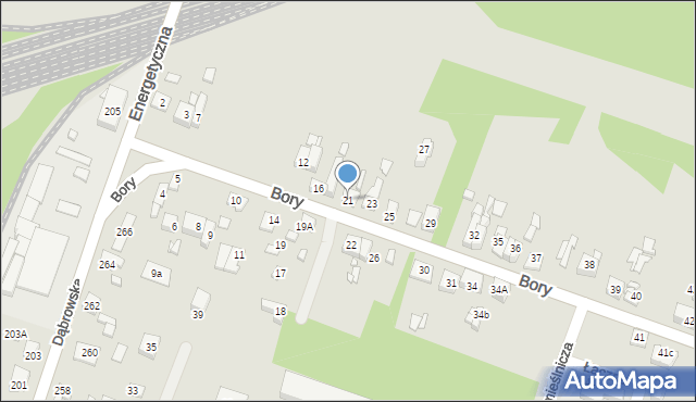 Będzin, Bory, 21, mapa Będzin