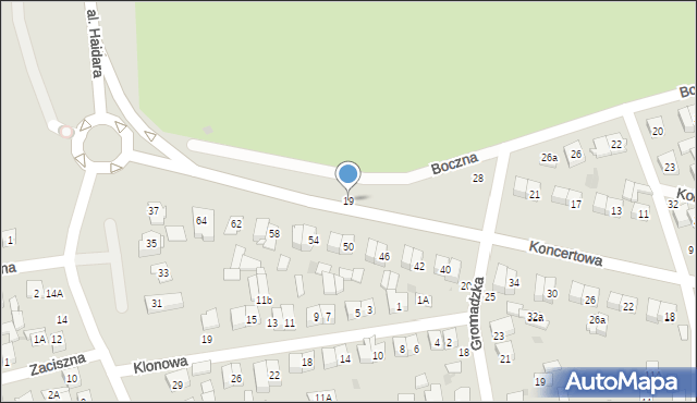 Biała Podlaska, Boczna, 19, mapa Białej Podlaskiej