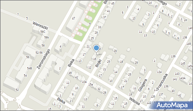 Biała Podlaska, Bojki Jakuba, 18, mapa Białej Podlaskiej