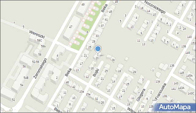 Biała Podlaska, Bojki Jakuba, 22, mapa Białej Podlaskiej