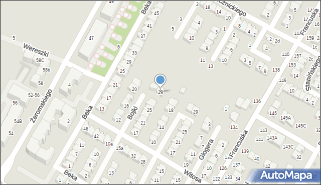 Biała Podlaska, Bojki Jakuba, 29, mapa Białej Podlaskiej