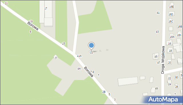 Biała Podlaska, Borowa, 11, mapa Białej Podlaskiej