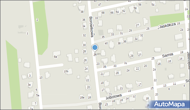 Biała Podlaska, Borowikowa, 25, mapa Białej Podlaskiej