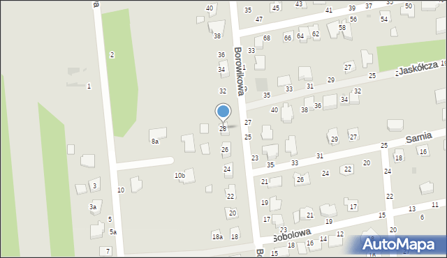 Biała Podlaska, Borowikowa, 28, mapa Białej Podlaskiej
