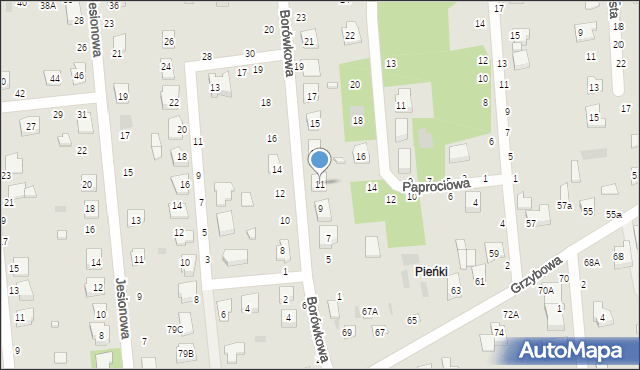 Biała Podlaska, Borówkowa, 11, mapa Białej Podlaskiej