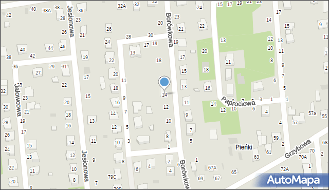 Biała Podlaska, Borówkowa, 14, mapa Białej Podlaskiej