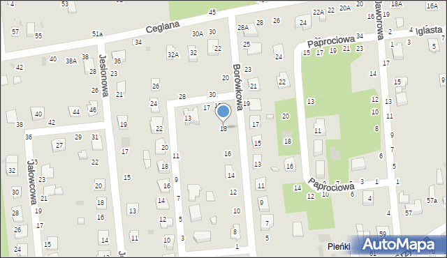 Biała Podlaska, Borówkowa, 18, mapa Białej Podlaskiej