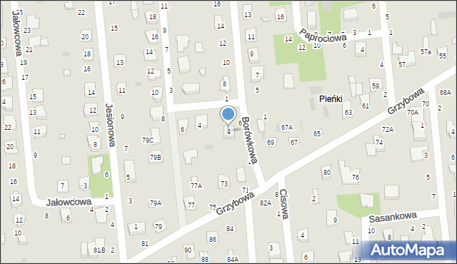 Biała Podlaska, Borówkowa, 4, mapa Białej Podlaskiej