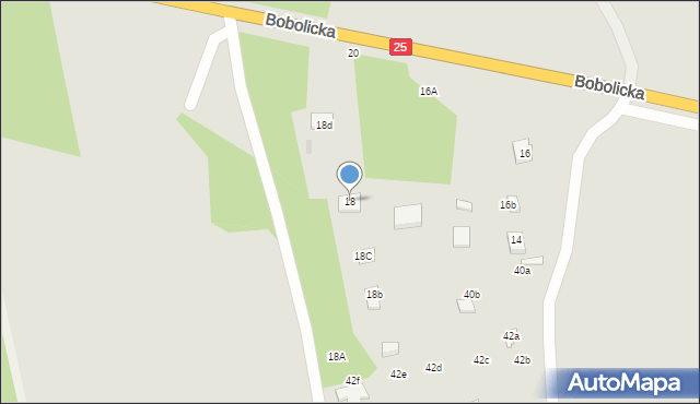 Biały Bór, Bobolicka, 18, mapa Biały Bór