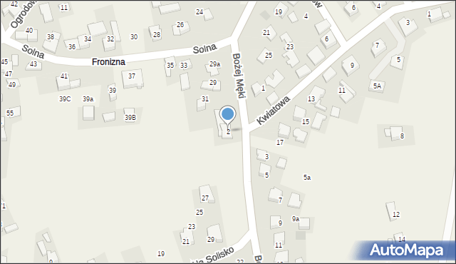 Bielany, Bożej Męki, 2, mapa Bielany