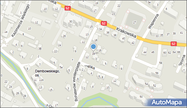 Bielsko-Biała, Bohaterów Westerplatte, 14, mapa Bielsko-Białej