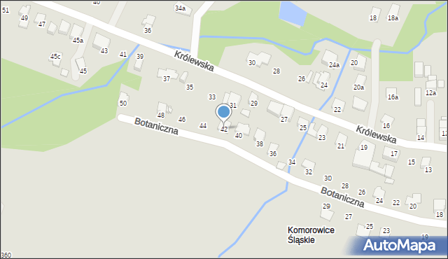 Bielsko-Biała, Botaniczna, 42, mapa Bielsko-Białej