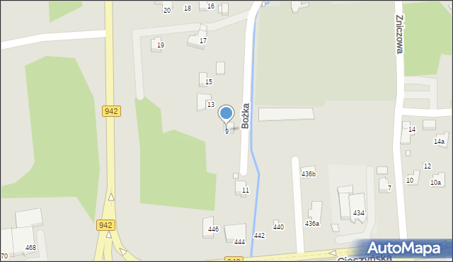 Bielsko-Biała, Bożka Józefa, 9, mapa Bielsko-Białej