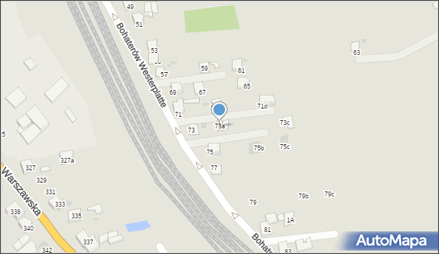 Bieruń, Bohaterów Westerplatte, 73a, mapa Bieruń