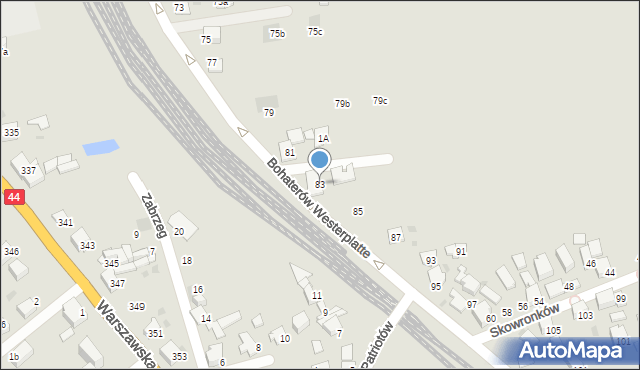Bieruń, Bohaterów Westerplatte, 83, mapa Bieruń