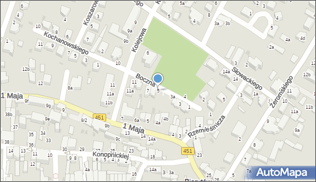 Bierutów, Boczna, 5, mapa Bierutów