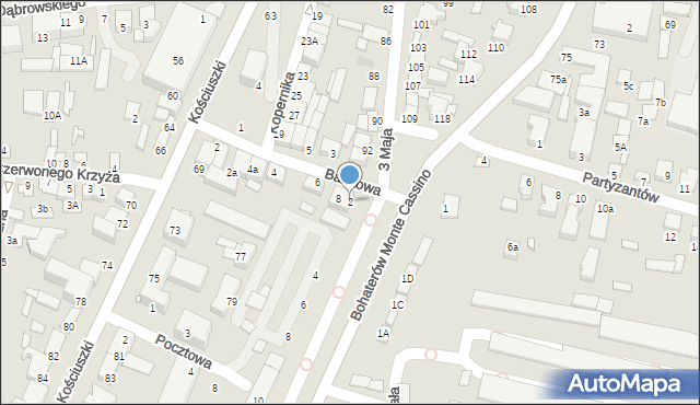 Biłgoraj, Bohaterów Monte Cassino, 2, mapa Biłgoraj