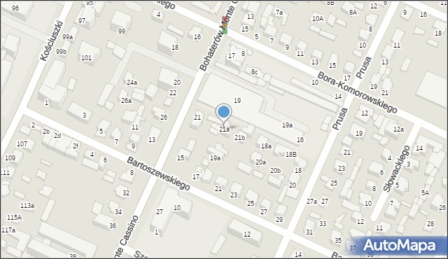 Biłgoraj, Bohaterów Monte Cassino, 21a, mapa Biłgoraj
