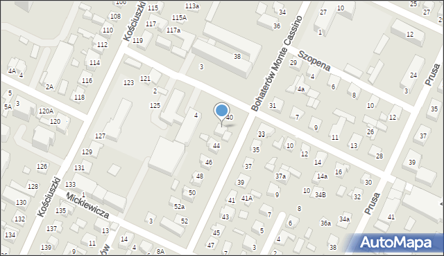 Biłgoraj, Bohaterów Monte Cassino, 42, mapa Biłgoraj