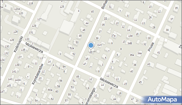 Biłgoraj, Bohaterów Monte Cassino, 43, mapa Biłgoraj