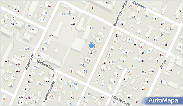 Biłgoraj, Bohaterów Monte Cassino, 48, mapa Biłgoraj