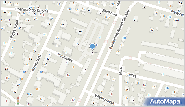 Biłgoraj, Bohaterów Monte Cassino, 8, mapa Biłgoraj