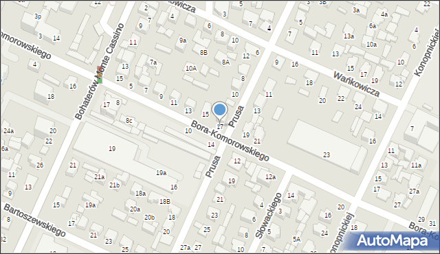 Biłgoraj, Bora-Komorowskiego Tadeusza, gen., 17, mapa Biłgoraj