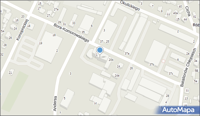 Biłgoraj, Bora-Komorowskiego Tadeusza, gen., 20, mapa Biłgoraj